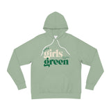 girls green graphic hoodie | sage green wellness slogan hoodie